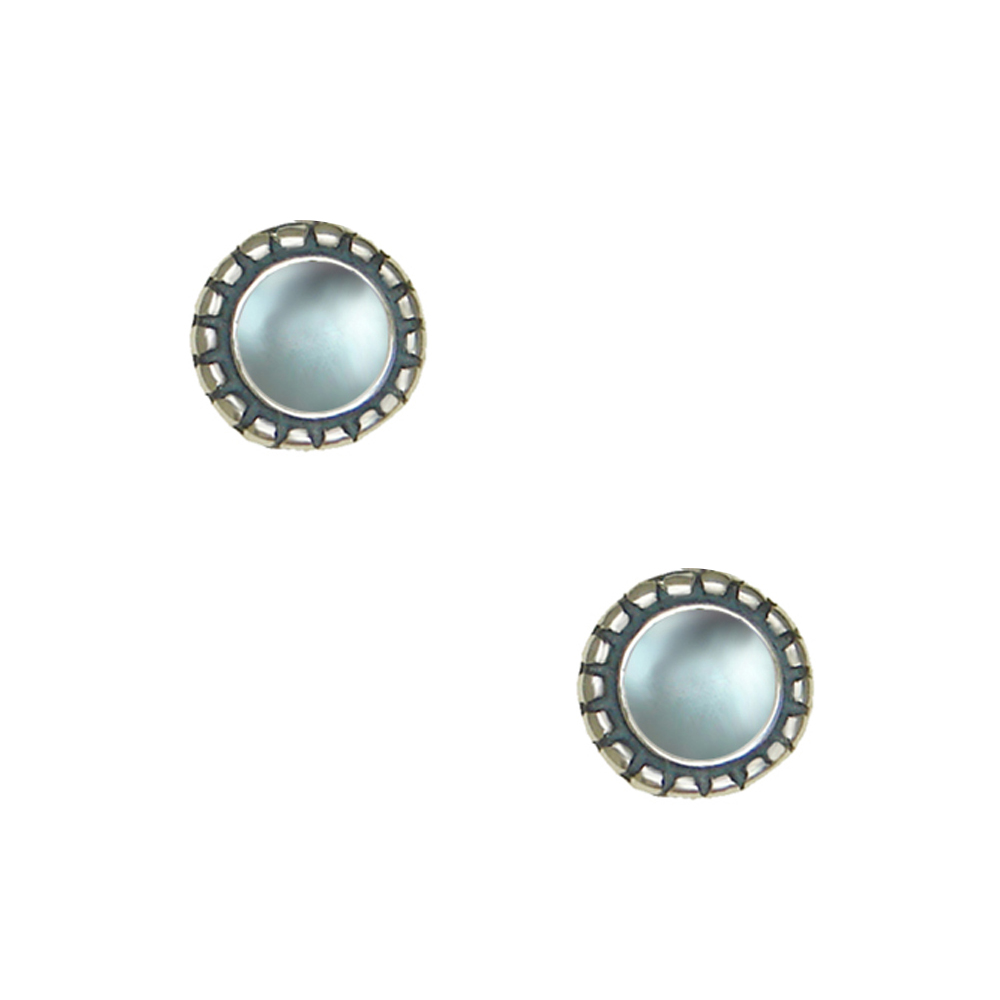 Sterling Silver Little Blue Topaz Post Stud Earrings